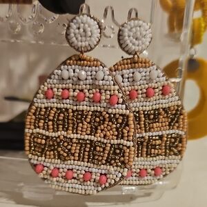Beaded Easter Egg Earrings